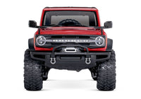 [Dış] Traxxas TRX-4 Bronco 2021 - kırmızı araç stüdyo önden, vinç ve Bronco ızgarası