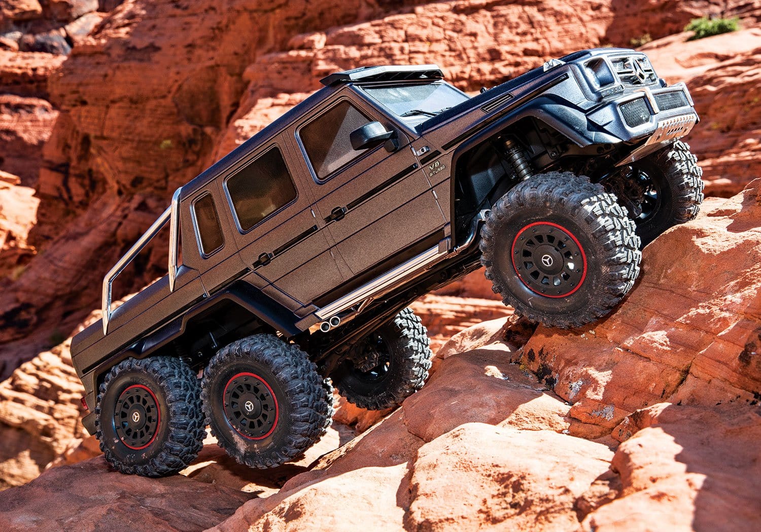 [Action] Traxxas G63 6x6 - kırmızı kayalarda dik kaya tırmanışı